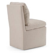 Adrian - Modern Beige Fabric Dining Chair w/ Castor Wheels — view 4