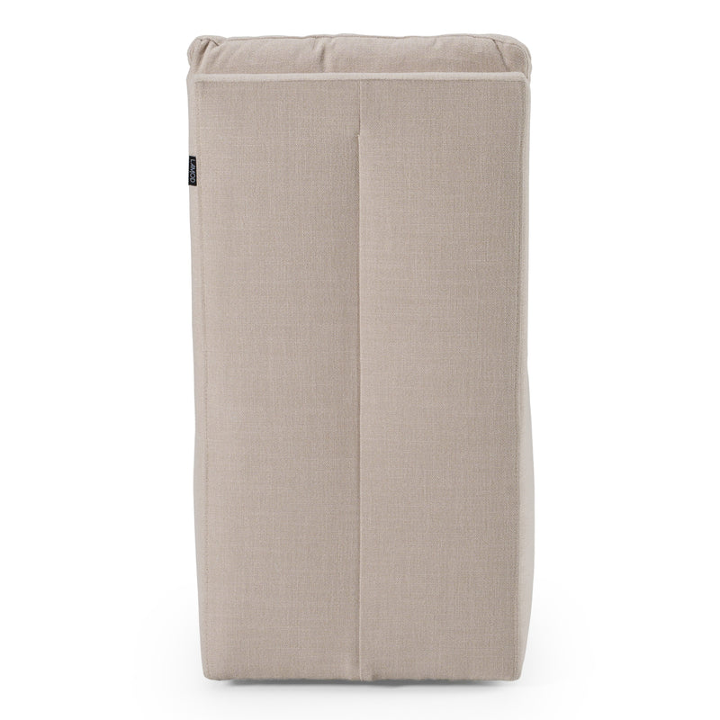 Adrian - Modern Beige Fabric Dining Chair w/ Castor Wheels — view 5