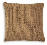 Signature Design by Ashley Habenvale throw pillow with textured fabric and decorative pattern, perfect for sofa or bed decor.