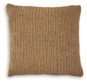 Signature Design by Ashley Habenvale throw pillow with textured fabric and decorative pattern, perfect for sofa or bed decor.
