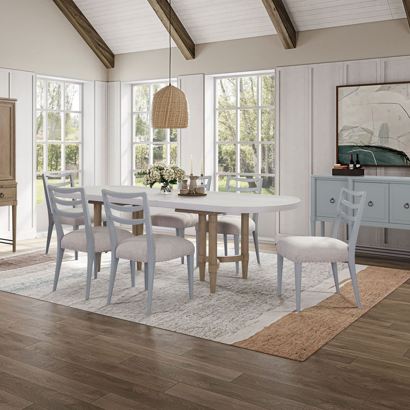 Triad - Double Pedestal Dining Table With Leaf - Sand - R&R Furniture Gallery (Fountain Valley, CA)