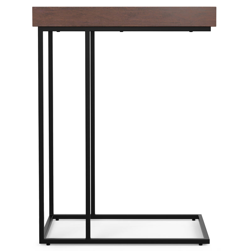 Simpli-Home Gallagher handcrafted C side table with a modern design, featuring a wooden finish and sturdy construction.