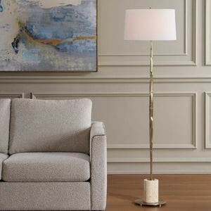 Halen - Brass Floor Lamp - Brass,Gold