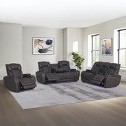 Wendell - Power Motion Loveseat With Console, Wireless Charger, Storage, USB & LED - Dark Gray - R&R Furniture Gallery (Fountain Valley, CA)