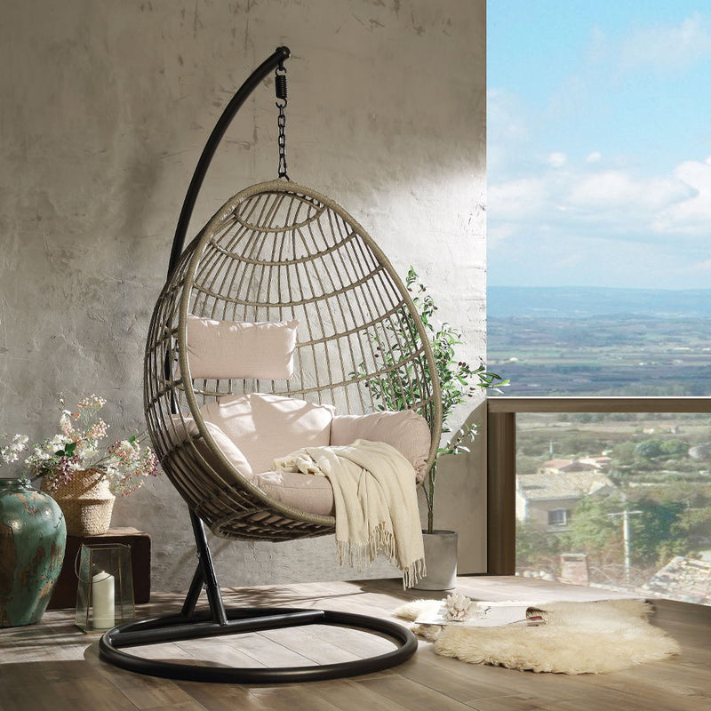Vasant - Hanging Chair - Fabric & Wicker - R&R Furniture Gallery (Fountain Valley, CA)