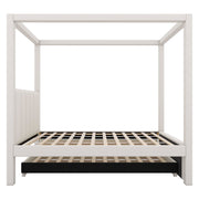 Upholstery Canopy Platform Bed With Trundle And Three Storage Drawers - R&R Furniture Gallery (Fountain Valley, CA)