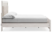 Altyra - King Panel Bed With Upholstered Headboard - White - R&R Furniture Gallery (Fountain Valley, CA)
