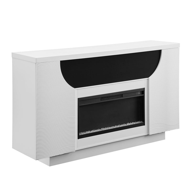 Aurora - Fireplace TV Lift With Adjustable Temperature And LED Colors - White - R&R Furniture Gallery (Fountain Valley, CA)