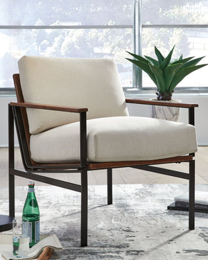 Tilden - Accent Chair - Ivory / Brown - R&R Furniture Gallery (Fountain Valley, CA)