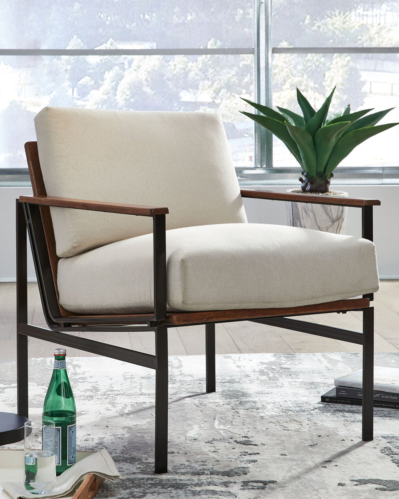 Tilden - Accent Chair - Ivory / Brown - R&R Furniture Gallery (Fountain Valley, CA)