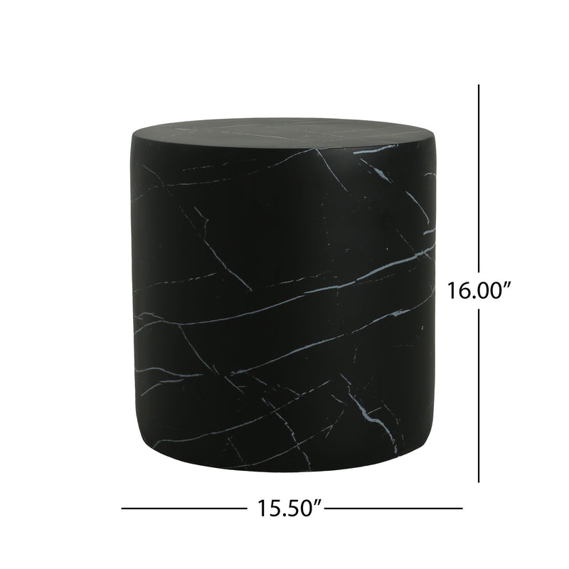 Cylindrical Design, Outdoor Lightweight Concrete Side Table - R&R Furniture Gallery (Fountain Valley, CA)