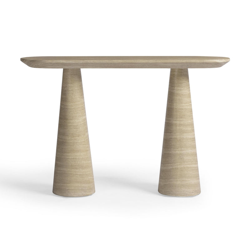 Sandra - Indoor / Outdoor Console Table - Travertine - R&R Furniture Gallery (Fountain Valley, CA)
