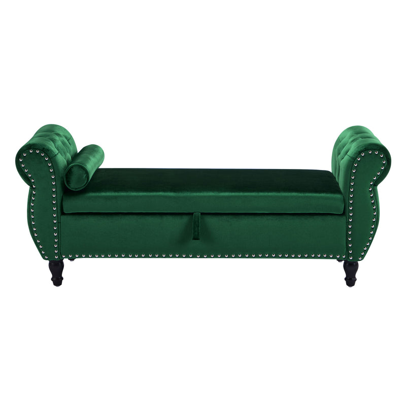 Luxurious Multifunctional Storage Ottoman Bench With Pillow - R&R Furniture Gallery (Fountain Valley, CA)