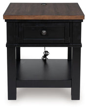 Wildenauer - Rectangular End Table - Brown / Black - R&R Furniture Gallery (Fountain Valley, CA)