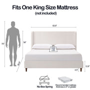 Harper - Tall Headboard Upholstered Bed / High Headboard / Elegant Simplicity / No Box Spring Needed - R&R Furniture Gallery (Fountain Valley, CA)