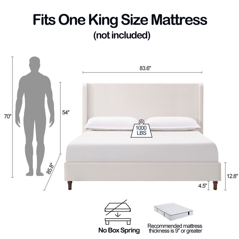 Harper - Tall Headboard Upholstered Bed / High Headboard / Elegant Simplicity / No Box Spring Needed - R&R Furniture Gallery (Fountain Valley, CA)