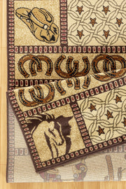 Tribes - 5'3" X 7'3" Southwest Area Rug - Beige - Polypropylene - R&R Furniture Gallery (Fountain Valley, CA)