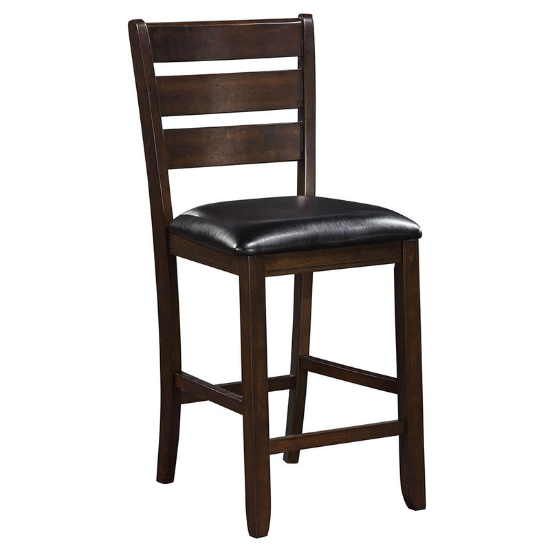 Urbana - Counter Height Chair (Set of 2) - Black Synthetic Leather & Espresso - R&R Furniture Gallery (Fountain Valley, CA)