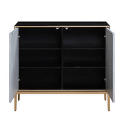 Quilla - Console Cabinet - Black, Gray & Brass - R&R Furniture Gallery (Fountain Valley, CA)