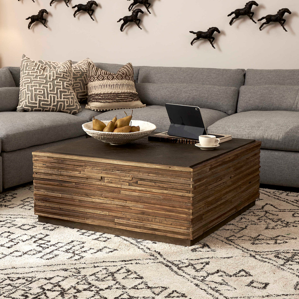 Malia - Coffee Table - Gray / Woodtone