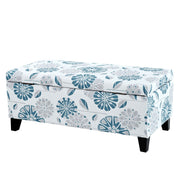 Luxury Storage Ottoman With Floral Patterned Fabric, Soft-Close Hinges, Multi Functional - R&R Furniture Gallery (Fountain Valley, CA)