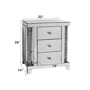Noralie - 22" X 14" Accent Table - Mirrored & Faux Diamonds - R&R Furniture Gallery (Fountain Valley, CA)