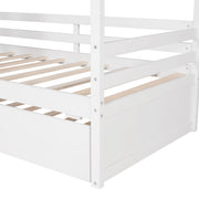 Twin Size Classic House Bed With Twin Size Trundle - White - R&R Furniture Gallery (Fountain Valley, CA)