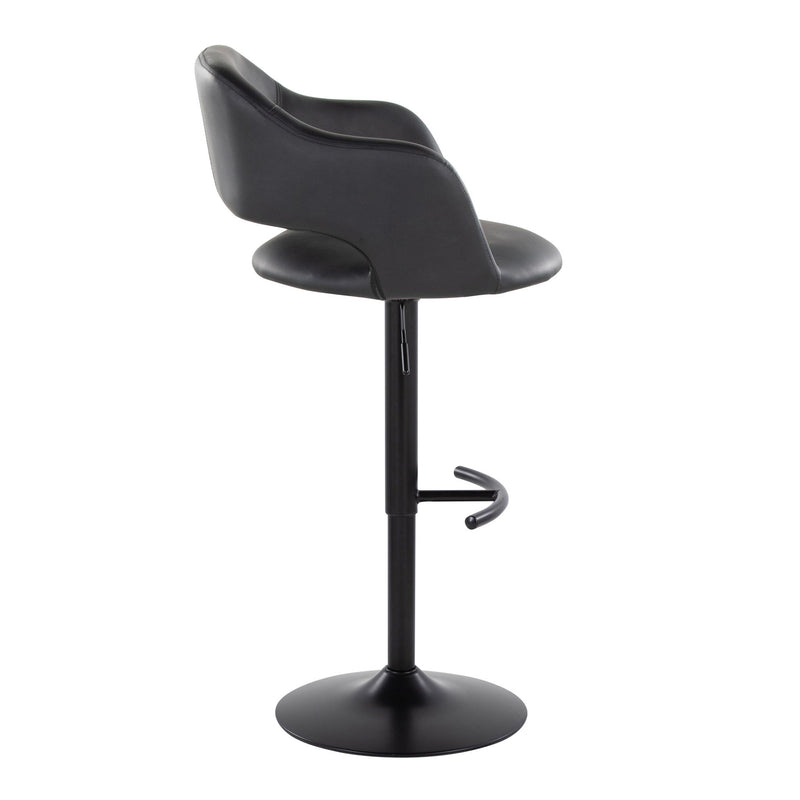 Lumi Source Margarite contemporary adjustable barstool set with swivel and rounded T-footrest, shown in a modern indoor setting.