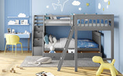 Solid L Shaped Bunk Bed With 3 Drawers, Ladder And Staircase - R&R Furniture Gallery (Fountain Valley, CA)