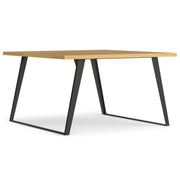 Simpli-Home Lowry handcrafted square dining table with a sleek wood finish, ideal for modern dining rooms.