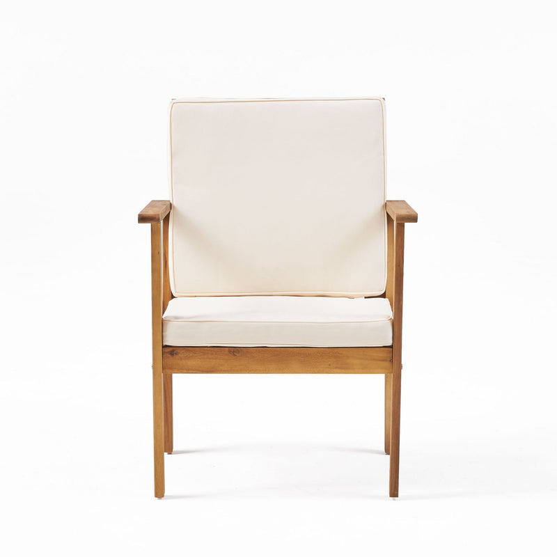 3 Piece Patio Set With Slatted Design, 2 Club Chairs And Coffee Table - Brown - R&R Furniture Gallery (Fountain Valley, CA)