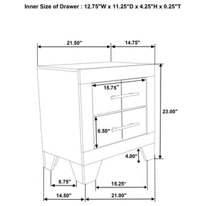 Strout - 2 Drawer Nightstand - Cream