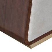 Houston - Accent Bench - Porcini / Walnut - R&R Furniture Gallery (Fountain Valley, CA)