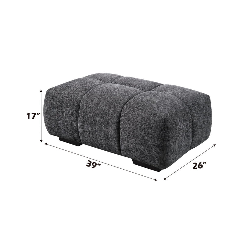 Chosen - Ottoman - Gray Chenille - R&R Furniture Gallery (Fountain Valley, CA)
