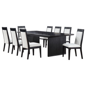 Brookmead 9-piece Extension Leaf Dining Table Set Black