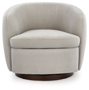 Annbury - Swivel Accent Chair - Light Beige - R&R Furniture Gallery (Fountain Valley, CA)