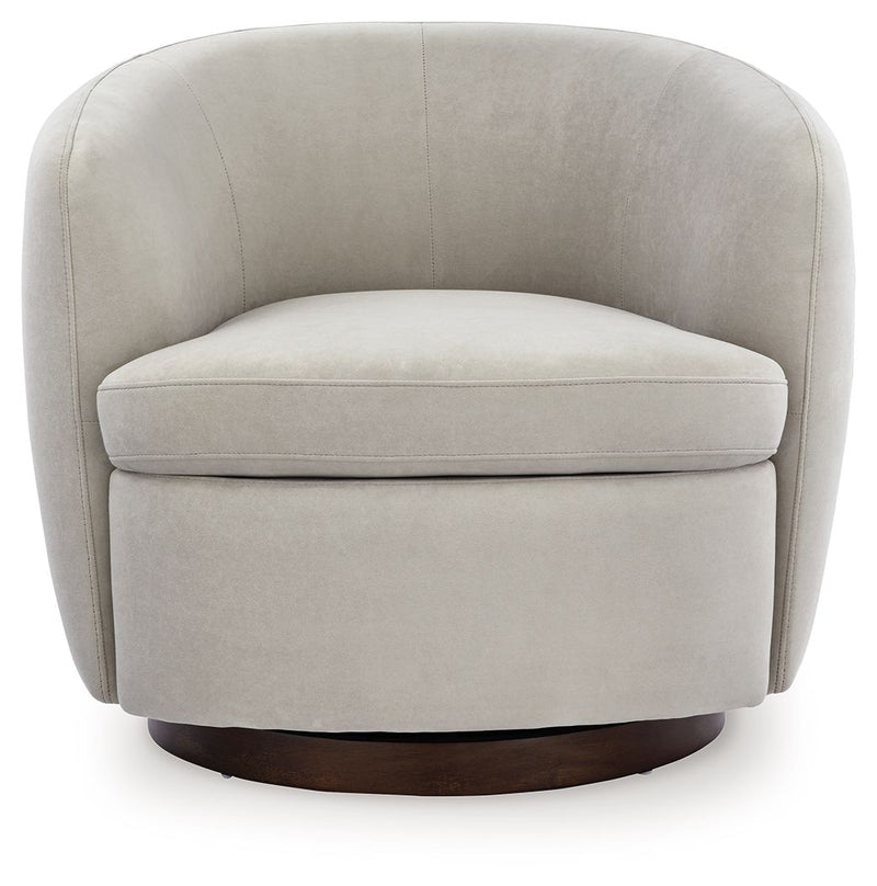 Annbury - Swivel Accent Chair - Light Beige - R&R Furniture Gallery (Fountain Valley, CA)