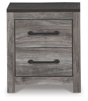 Bronyan - Two Drawer Night Stand - Dark Gray - R&R Furniture Gallery (Fountain Valley, CA)