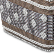 Mapleton - Outdoor / Indoor Pouf - Beige Gray / White - R&R Furniture Gallery (Fountain Valley, CA)