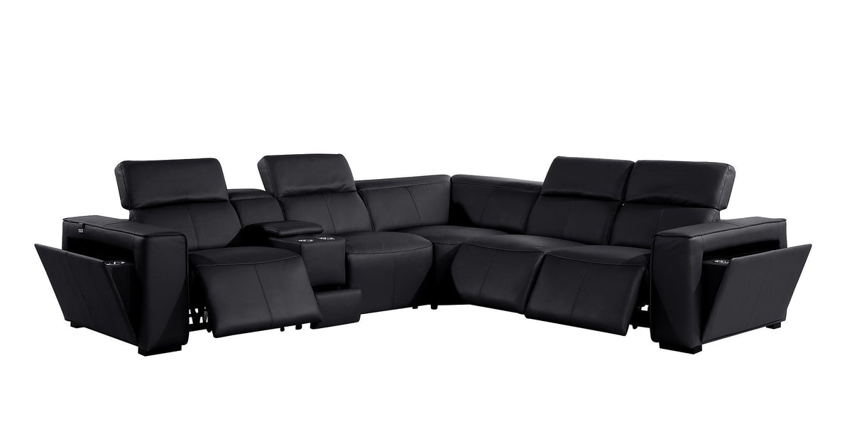 1224 - 6-Piece L-Shaped Sectional Sofa In With 3 Power Recliners & Power Headrests