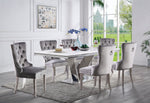 Valdevers - 7 Pc. Dining Table Set, Gray Chairs