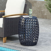Modern metal end table by Noble House with a large, sleek design, featuring a contemporary style and sturdy construction.