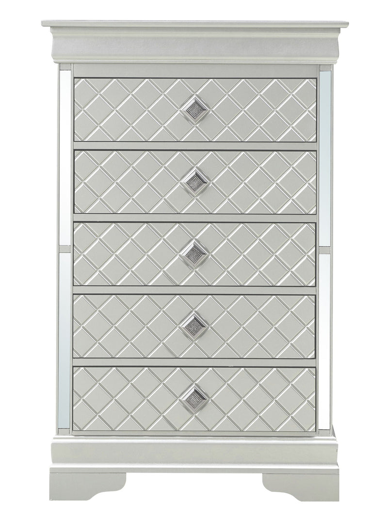Glory Furniture Verona accent chest with a sleek wooden finish and modern design, featuring multiple storage compartments.