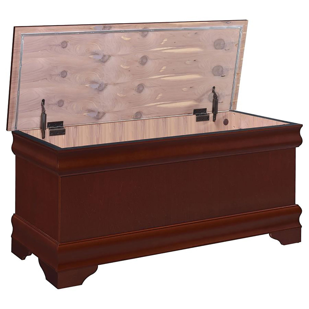 Chest With Curved Moldings And Bracket Feet - Brown