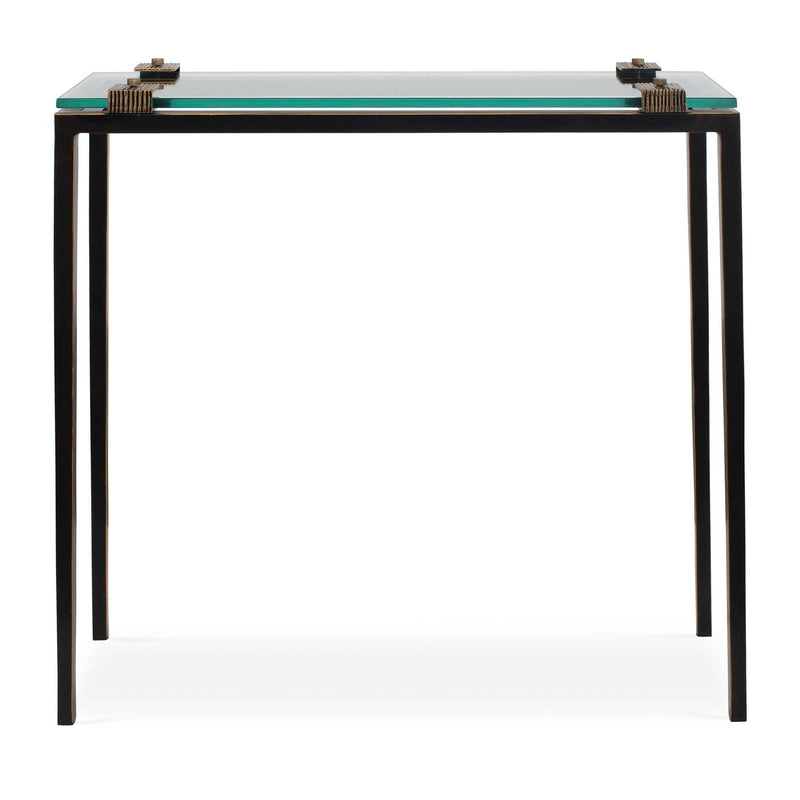 Averona - Glass Top Accent Table - Bronze