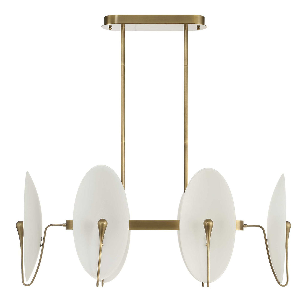 Opal Wand - Pendant - Light Antique Brass / White