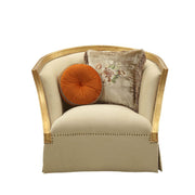 Daesha - Chair With 2 Pillows - Tan Flannel & Antique Gold - R&R Furniture Gallery (Fountain Valley, CA)