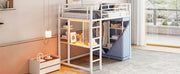 Loft Bed With Desk, Shelves, Power Outlet, LED Light And Wardrobe - R&R Furniture Gallery (Fountain Valley, CA)