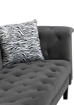 Mary - Tufted Chaise With 1 Accent Pillow - Dark Gray - R&R Furniture Gallery (Fountain Valley, CA)