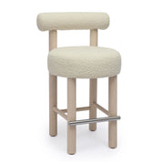 Carmel - Boucle and Solid Wood Counter Stool - R&R Furniture Gallery (Fountain Valley, CA)